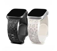 Paquete de 2 correas para Apple Watch de 45 mm, 44 mm, 46 mm, 42 mm, 41 mm, 40 mm, 49 mm, correa de silicona serie 8, 9, 10, 7, SE, 6, 5, 4, 42 44 45 49 S10-46mm, Silicona, Ágata