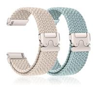 Paquete de 2 correas trenzadas de 18 mm para Garmin Venu 4 41mm/3S 2S/Vivoactive 4S 3S/Vivomove 3S/Forerunner 255S Music 265S para hombres y mujeres, correa deportiva de nailon elástico para Huawei