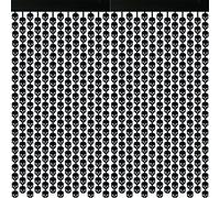 Paquete de 2 cortinas de flecos de papel de aluminio de Halloween de 3.3 x 6.5 pies, cortinas metálicas de oropel de calavera negra, telón de fondo grande para cabina de fotos de fiesta, fondos para