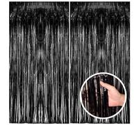 Paquete de 2 Cortinas de Flecos de Papel de Aluminio de oropel para Fiesta, Decoraciones de Fiesta de cumpleaños, miércoles, crepúsculo, Decoraciones de Fiesta de graduación, Suministros de Fiesta de