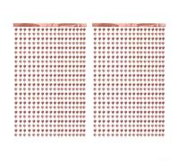 Paquete de 2 cortinas de lluvia de oropel de corazón de 1 x 2 m, decoración con purpurina para fiestas infantiles, telón de fondo de boda de oro rosa para puerta (oro rosa)