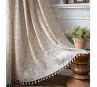 Paquete De 2 Cortinas Estilo Bohemio, Cortinas De Lino De Algodón con Borlas De Encaje, Cortinas para Dormitorio Y Sala De Estar, (110"* 59") (B,150 * 240（59 * 94.4in）)