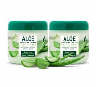 (Paquete de 2) Crema Aloe Vera Facial y Corporal, 300 ml, Versión Premium