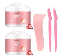 Paquete de 2 cremas depilatorias, crema depilatoria facial con espátula, crema depilatoria facial para labio superior, mejillas, axilas, piernas y zona del bikini