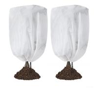 Paquete de 2 cubiertas aisladas para plantas de invierno, hojas de protección contra heladas de tela no tejida para árboles y arbustos al aire libre, protectores reutilizables para clima frío y