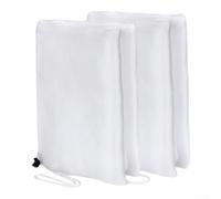 Paquete de 2 cubiertas de red para plantas con cordón y cremallera, tela transpirable de malla 60 para protección contra insectos, barrera de jardín blanca para árboles frutales, verduras, flores