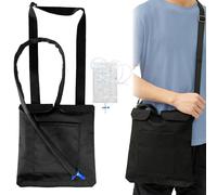 Paquete De 2 Cubiertas Para Bolsas De Catéter Con Bolsas Orina Desechables 1000 Ml, Cubierta De Bolsa De Catéter Con Cremallera Y Correa Ajustable Para El Hombro, Sencilla Y Discreta (Negro)