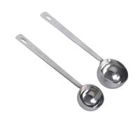 Paquete de 2 cucharas de medición de 2 cucharas de medición de acero inoxidable 304 con textura de agujero para colgar para un fácil almacenamiento