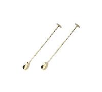 Paquete de 2 cucharas mezcladoras de cóctel, de acero inoxidable de 11 pulgadas, con mango largo, en espiral, para cocteleras, tazas altas y jarras (dorado)