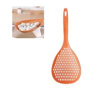 Paquete de 2 cucharas ranuradas para espumadera, de plástico resistente al calor, multifuncional, estilo japonés, colador, cuchara para pasta ranurada con mango largo para cocinar (Naranja)