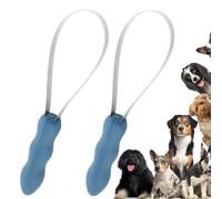 Paquete de 2 cuchillas de aseo de doble cara para mascotas, cepillo de desprendimiento con cuchillas de acero inoxidable, para todos los tipos de pelaje de perro, para abrigos de pelo corto y largo