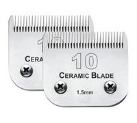 Paquete De 2 Cuchillas De Repuesto Desmontables For Cortadora De Pelo De Perros, Compatibles Con Andis, Wahl Y Oster. Cortapelos De Cerámica Y Acero Inoxidable.(2 pcs 10)