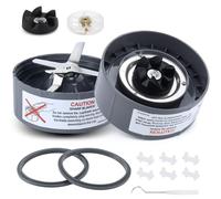 Paquete de 2 cuchillas de repuesto para licuadora NutriBullet de 900 W y 600 W, piezas de repuesto compatibles con cuchilla NutriBullet incluyendo junta de goma de engranaje y almohadilla de choque