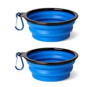 Paquete De 2 Cuencos Plegables Para Mascotas Con Ganchos, Cuencos Portátiles Para Perros, Cuencos De Viaje Para Perros, Suministros Para Mascotas, Cuencos Para Beber Para Mascotas Al Aire Libre