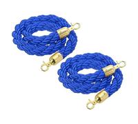 Paquete de 2 cuerdas azules para cama con D Hoo - 1 m para control de multitudes para eventos, teatros, hoteles, líneas VIP, alfombra roja