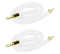 Paquete de 2 cuerdas de barrera trenzadas con ganchos, cuerdas de poste trenzadas para decoración de restaurantes y cine, 400 cm, cables de seguridad resistentes, ideales para control de multitudes de