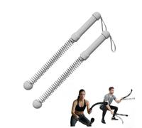 Paquete de 2 cuerdas de batalla, bastón de ejercicio portátil para entrenamiento de cuerpo completo, diseño sin ruido que ahorra espacio para gimnasio en casa y entrenamiento al aire libre (gris)