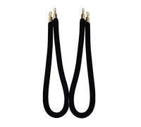 Paquete de 2 cuerdas de control de multitudes de 32 mm, color negro, azul, rojo, ideal para cines, eventos, colas VIP y cables de barrera, duraderas, elegantes y fáciles de usar