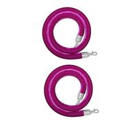 Paquete de 2 cuerdas de terciopelo de 14 pies con Hoo plateado, cuerdas de control de multitudes en morado, negro, blanco, azul y rojo para uso comercial, teatro, banco y eventos
