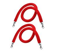 Paquete de 2 cuerdas de terciopelo de 4 pies con hoo plateado, rojo, negro, blanco, azul, morado, para control de multitudes para uso comercial, teatro, eventos bancarios