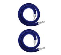 Paquete de 2 cuerdas de terciopelo de 5.5 pies con hoo plateado, azul, negro, blanco, morado, rojo, control de multitudes para uso comercial, teatro, eventos bancarios