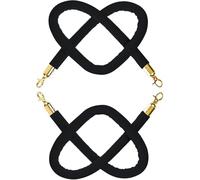 Paquete de 2 cuerdas de terciopelo negro - 1,2 m de cuerda de control de multitudes para eventos VIP, alfombras rojas, fiestas de hotel, cines y grandes aperturas