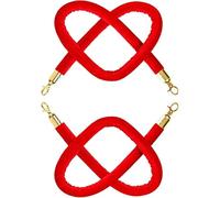 Paquete de 2 cuerdas de terciopelo rojo, postes ajustables de 60 a 180 cm para eventos, líneas VIP, hoteles, teatros, fiestas y grandes aperturas, y control de multitudes Ele