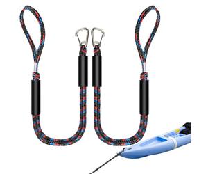 Paquete de 2 cuerdas para muelle de barcos, cuerda elástica de 4 pies con clips de acero inoxidable, bridas elásticas ajustables sin tirones | Accesorios de atraque para barcos, kayaks, yates, uso mar