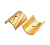 Paquete de 2 cuñas para manillar de bicicleta de 25,4 mm a 31,8 mm, adaptador de manga reductora de vástago de aleación de aluminio para convertir barras pequeñas a tallos grandes, negro (dorado)