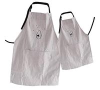 Paquete de 2 delantales ajustables de algodón para padres e hijos con bolsillos, juego a juego para mamá y mí, para hornear, pintar, Gris, adult kid