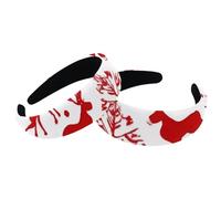 Paquete de 2 diademas anchas de poliéster para mujer, color rojo, simple, alce, copo de nieve, diademas para el pelo, banda para el pelo, a la moda, antideslizante, para niñas y mujeres, accesorios
