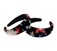 Paquete de 2 diademas anchas de poliéster para mujer, coloridas diademas de copos de nieve de Navidad, diademas antideslizantes para el pelo para niñas y mujeres, accesorios para el cabello