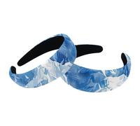 Paquete de 2 diademas anchas de poliéster para mujer, con estampado de montaña de nieve, diademas antideslizantes para niñas y mujeres, accesorios para el cabello