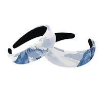 Paquete de 2 diademas anchas de poliéster para mujer, con patrón de montaña de nieve, diademas antideslizantes para el pelo para niñas y mujeres, accesorios para el cabello