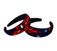 Paquete de 2 diademas anchas de poliéster para mujer, diademas de copos de nieve rojos y blancos, diademas antideslizantes para niñas y mujeres, accesorios para el cabello