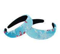 Paquete de 2 diademas anchas de poliéster para mujer, diademas de copos de nieve rojos y blancos, diademas antideslizantes para niñas y mujeres, accesorios para el cabello
