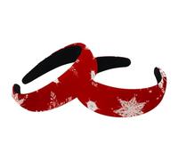 Paquete de 2 diademas anchas de poliéster para mujer, diademas de Navidad con diseño de nieve E, banda de pelo antideslizante para niñas y mujeres, accesorios para el cabello