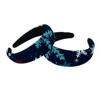 Paquete de 2 diademas anchas de poliéster para mujer, diademas de Navidad para nieve, diademas antideslizantes para el pelo para niñas y mujeres, accesorios para el cabello