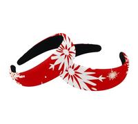 Paquete de 2 diademas anchas de poliéster para mujer, diademas rojas de copos de nieve de Navidad, diademas antideslizantes para el pelo para niñas y mujeres, accesorios para el cabello