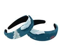 Paquete de 2 diademas anchas de poliéster para mujer, diseño de muñeco de nieve B, diademas antideslizantes para el pelo para niñas y mujeres, accesorios para el cabello