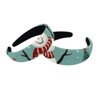 Paquete de 2 diademas anchas de poliéster para mujer, diseño de muñeco de nieve de Navidad, diademas antideslizantes para el pelo, accesorios para el cabello para niñas y mujeres