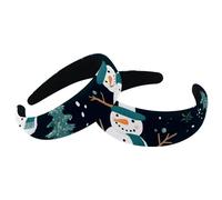 Paquete de 2 diademas anchas de poliéster para mujer, muñecos de nieve de Navidad, diademas K para el pelo, diadema antideslizante para niñas y mujeres, accesorios para el cabello