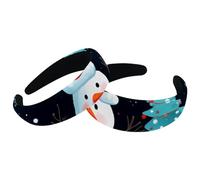 Paquete de 2 diademas anchas de poliéster para mujer, muñecos de nieve de Navidad, diademas para el pelo, a la moda, antideslizantes, para niñas y mujeres, accesorios para el cabello