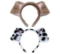 Paquete De 2 Diademas Con Orejas De Perro, Lindas Diademas De Felpa, Gorros De Dibujos Animados, Accesorios De Rendimiento Para Mujeres, Accesorios De Ropa