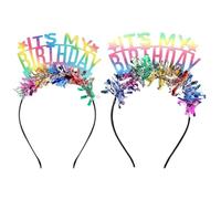Paquete De 2 Diademas De Cumpleaños, Diademas Coloridas, Disfraces De Fiesta De Cumpleaños, Diademas De Cumpleaños Para Mujeres, Suministros Para Fiesta De Cumpleaños