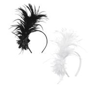 Paquete De 2 Diademas De Plumas, Diademas Retro, Accesorios Para El Cabello De Plumas, Diademas Decorativas Para Vestidos, Adecuadas Para Fiestas De Baile, Cócteles Y Actuaciones.