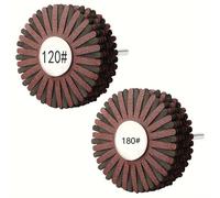 Paquete de 2 Discos Abrasivos de Lámina - Cepillo de de 120/180, Cabezal de Rectificado con Vástago de para Carpintería, Tallado de , de Muebles y Eliminación de Óxido/Corrosión/Pintura