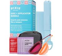 Paquete de 2 discos menstruales y aplicador, sin metales ni toxinas, 100% silicona de grado médico, disco de período reutilizable más suave, se inserta y se retira como un tampón, capacidad de 3 y 7