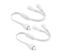 Paquete de 2 divisores de conector en Y para luces permanentes Govee para exteriores/luces Pro, cable de extensión para H705A H705B H705C, H706A H706B H706C, 1 hembra a 2 machos, color blanco