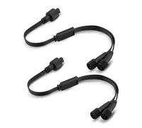 Paquete de 2 divisores de conector en Y para luces permanentes Govee para exteriores/luces Pro, cable de extensión para H705A H705B H705C, H706A H706B H706C, 1 hembra a 2 machos, negro